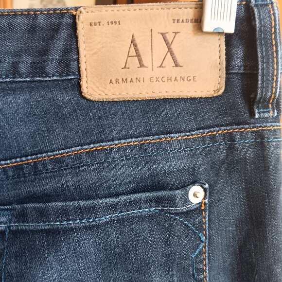 4 Reg A/X Armani Exchange Womens Jeans Indigo Bootcut 31x33 Lo Rise - Picture 4 of 10